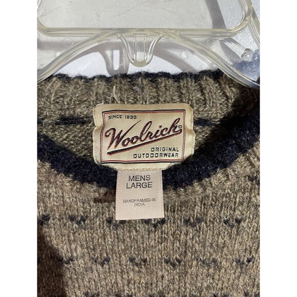 Vtg Woolrich Sweater Mens L Birds Eye Wool Knit Crewneck 90s Preppy Grandpacore - Picture 4 of 11